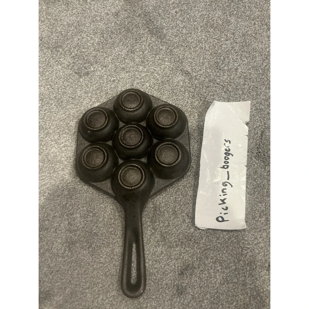 Vintage Cast Iron AEBLESKIVER Pan Danish Pancake Balls/Egg Poacher Heat Ring #2